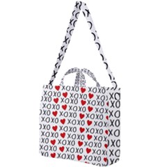 Xo Valentines Day Pattern Square Shoulder Tote Bag by Valentinaart