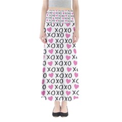 Xo Valentines Day Pattern Full Length Maxi Skirt by Valentinaart