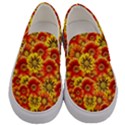 Brilliant Orange And Yellow Daisies Men s Canvas Slip Ons View1