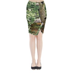 Garden Of The Phoenix Midi Wrap Pencil Skirt by Riverwoman