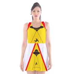 Sign Road Road Sign Traffic Scoop Neck Skater Dress by Wegoenart