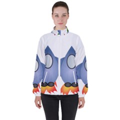 Spaceship Rocket Space Game Cosmos High Neck Windbreaker (women) by Wegoenart