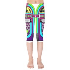 Jukebox Music Music Player Kids  Capri Leggings  by Wegoenart