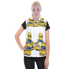 Cartoon Space Racer Galaxy Science Women s Button Up Vest by Wegoenart