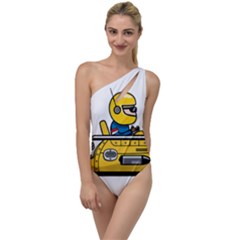 Cartoon Space Racer Galaxy Science To One Side Swimsuit by Wegoenart