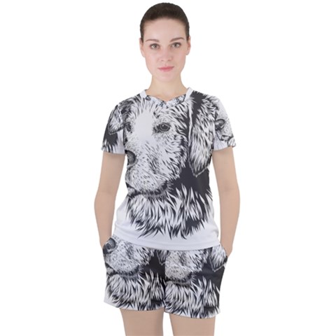 Dog Animal Domestic Animal Doggie Women s Tee And Shorts Set by Wegoenart