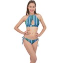 Painted Stripe Cross Front Halter Bikini Set View1