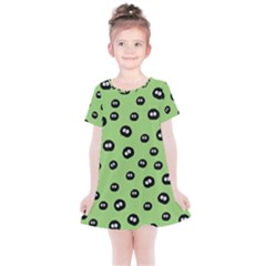 Totoro - Soot Sprites Pattern Kids  Simple Cotton Dress by Valentinaart