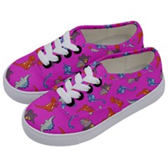 Dinosaurs - Fuchsia Kids  Classic Low Top Sneakers by WensdaiAmbrose