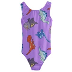 Dinosaurs - Violet Kids  Cut-out Back One Piece Swimsuit by WensdaiAmbrose