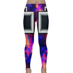 Box Abstract Frame Square Lightweight Velour Classic Yoga Leggings by Pakrebo