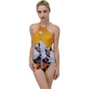 Wonderful Unicorn With Fairy Go with the Flow One Piece Swimsuit View1