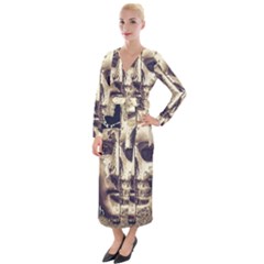 Creepy Photo Collage Artwork Velvet Maxi Wrap Dress by dflcprintsclothing