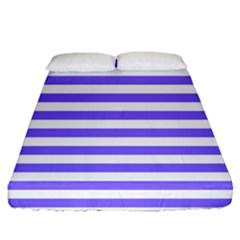 Lilac Purple Stripes Fitted Sheet (queen Size) by snowwhitegirl