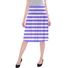 Lilac Purple Stripes Midi Beach Skirt by snowwhitegirl