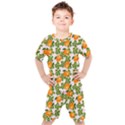 Citrus Tropical Orange Pink Kids  Tee and Shorts Set View1