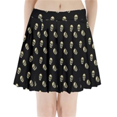 Skull Black Pattern Pleated Mini Skirt by snowwhitegirl