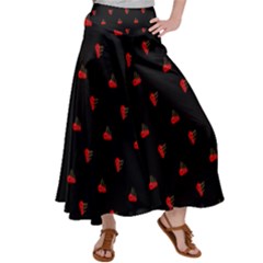 Candy Apple Black Pattern Satin Palazzo Pants by snowwhitegirl