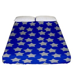 Silver Stars Royal Blue Fitted Sheet (king Size) by snowwhitegirl