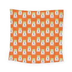 Ghost Pet Orange Square Tapestry (small) by snowwhitegirl