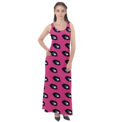 Eyes Dark Pink Sleeveless Velour Maxi Dress by snowwhitegirl