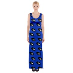 Eyes Blue Maxi Thigh Split Dress by snowwhitegirl