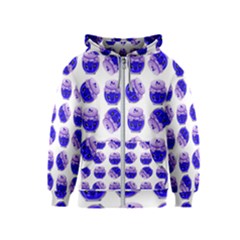 Kawaii Blueberry Jam Jar Pattern Kids  Zipper Hoodie by snowwhitegirl