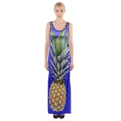 Pineapple Blue Maxi Thigh Split Dress by snowwhitegirl