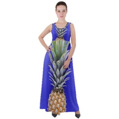 Pineapple Blue Empire Waist Velour Maxi Dress by snowwhitegirl