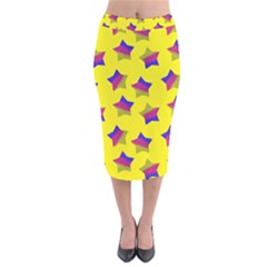 Ombre Glitter  Star Pattern Velvet Midi Pencil Skirt by snowwhitegirl