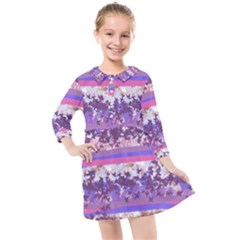 Abstract Pastel Pink Blue Kids  Quarter Sleeve Shirt Dress by snowwhitegirl