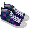 Blue Geometric Women s Mid-Top Canvas Sneakers View3