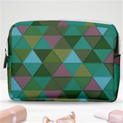 Green Geometric Make Up Pouch (medium)