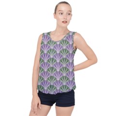 Vintage Scallop Violet Green Pattern Bubble Hem Chiffon Tank Top by snowwhitegirl