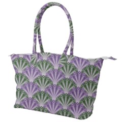 Vintage Scallop Violet Green Pattern Canvas Shoulder Bag by snowwhitegirl