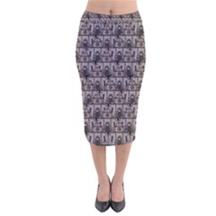 Gothic Church Pattern Velvet Midi Pencil Skirt by snowwhitegirl