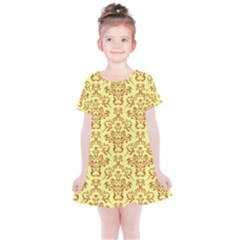 Victorian Paisley Yellow Kids  Simple Cotton Dress by snowwhitegirl