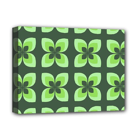 Retro Flower Green Deluxe Canvas 16  X 12  (stretched)  by snowwhitegirl