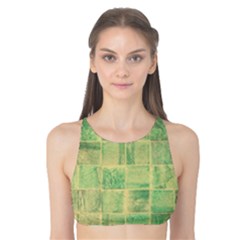 Abstract Green Tile Tank Bikini Top by snowwhitegirl