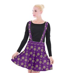 Victorian Crosses Purple Suspender Skater Skirt by snowwhitegirl