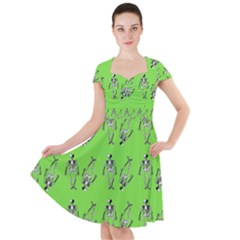 Skeleton Green Cap Sleeve Midi Dress by snowwhitegirl