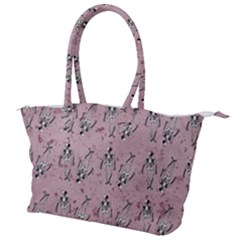 Skeleton Pink Background Canvas Shoulder Bag by snowwhitegirl