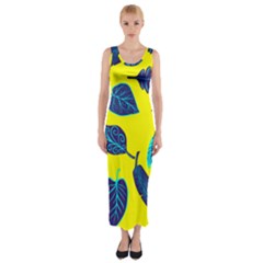 Leaves Leaf Fitted Maxi Dress by Mariart