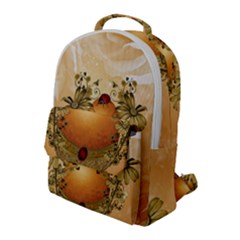 Wonderful Easter Egg With Flowers And Snail Flap Pocket Backpack (large) by FantasyWorld7