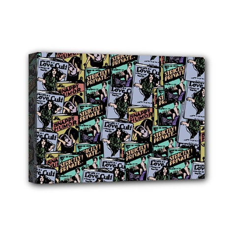 Comic Books Pattern Mini Canvas 7  X 5  (stretched) by snowwhitegirl