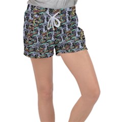 Comic Books Pattern Women s Velour Lounge Shorts by snowwhitegirl