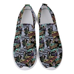 Comic Books Pattern Women s Slip On Sneakers by snowwhitegirl