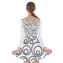 Abstract Black On White Circles Design Long Sleeve Skater Dress View2