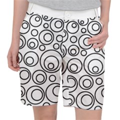 Abstract Black On White Circles Design Pocket Shorts by LoolyElzayat