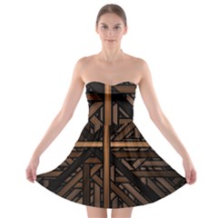 Fractal Pattern Texture Design Strapless Bra Top Dress by Pakrebo